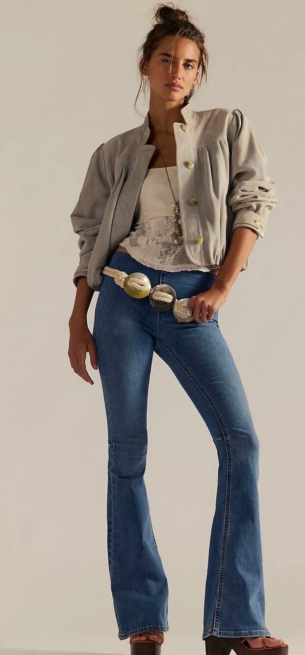 Free People Nimbus Suede Jacket - Gray - Size XS -